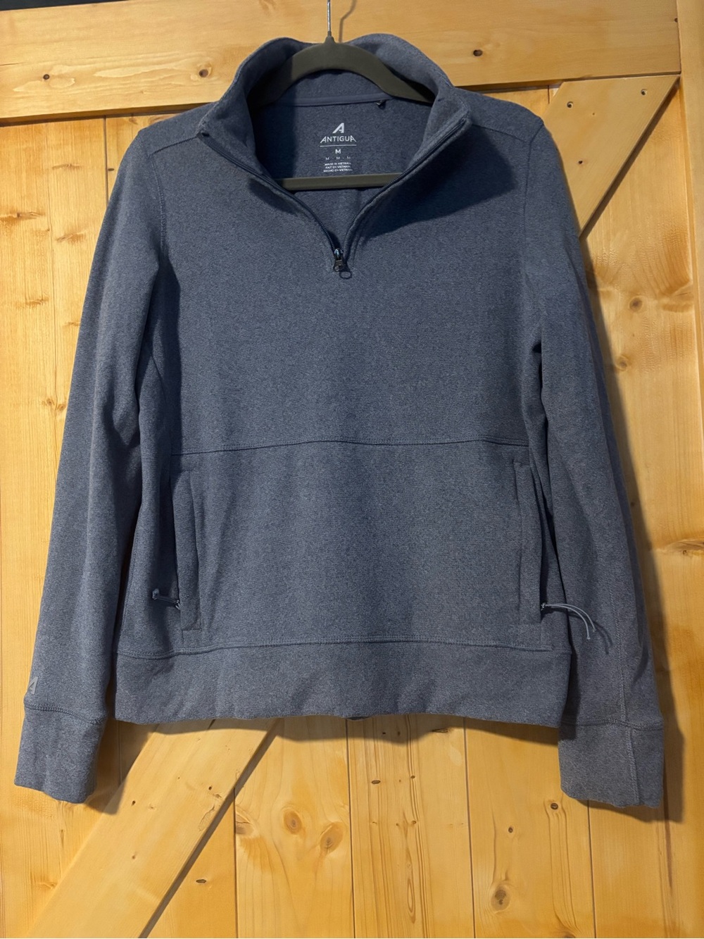 Antigua Women’s Crush Navy Heathered 1/4 Zip Pullover Sweatshirt Medium